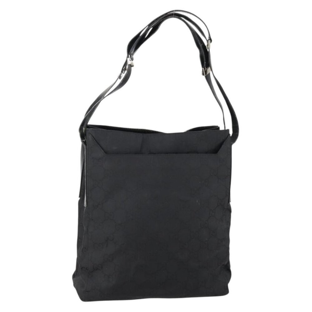 Authentic GUCCI GG Canvas Shoulder Bag Black